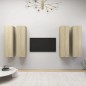 vidaXL Juego de muebles de salón 4 pzas roble Sonoma 30,5x30x110 cm