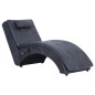 vidaXL Diván de masaje con almohada de piel de ante artificial gris vidaXL Diván de masaje con almohada de piel de ante artificial gris