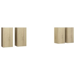 vidaXL Juego de muebles de salón 4 pzas roble Sonoma 30,5x30x60 cm