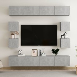 vidaXL Juego de muebles de salón 8 piezas gris hormigón
