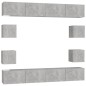 vidaXL Juego de muebles de salón 8 piezas gris hormigón vidaXL Juego de muebles de salón 8 piezas gris hormigón