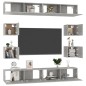 vidaXL Juego de muebles de salón 8 piezas gris hormigón vidaXL Juego de muebles de salón 8 piezas gris hormigón