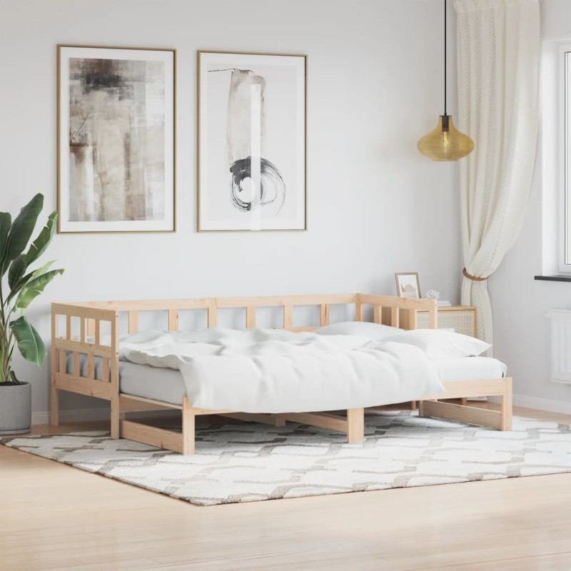 vidaXL Sofá cama nido madera maciza de pino 90x190 cm vidaXL Sofá cama nido madera maciza de pino 90x190 cm