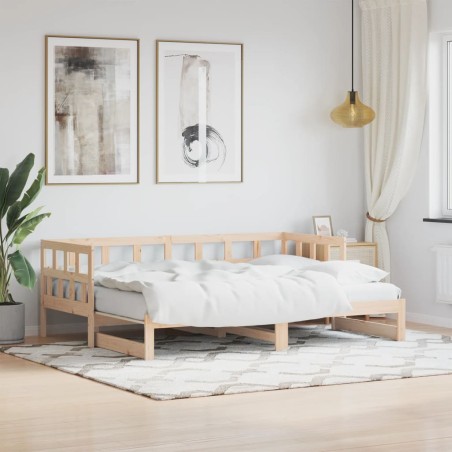 vidaXL Sofá cama nido madera maciza de pino 90x190 cm