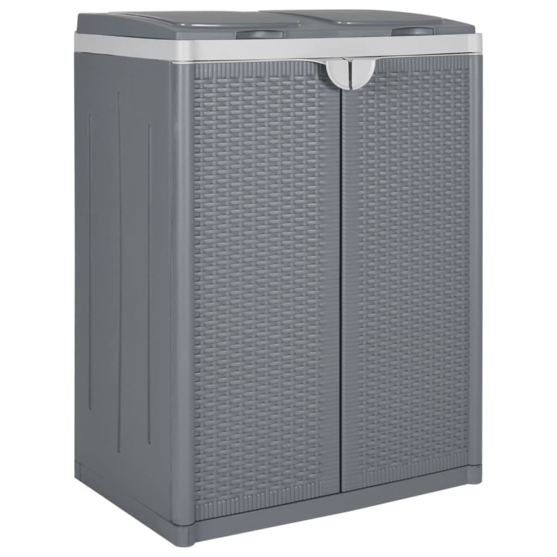 vidaXL Cubo de basura con dos puertas PP gris 65x45x88 cm vidaXL Cubo de basura con dos puertas PP gris 65x45x88 cm