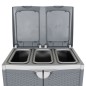vidaXL Cubo de basura con dos puertas PP gris 65x45x88 cm vidaXL Cubo de basura con dos puertas PP gris 65x45x88 cm