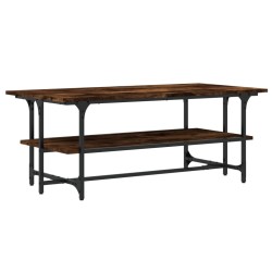vidaXL Mesa de centro madera contrachapada roble ahumado 100x50x40 cm
