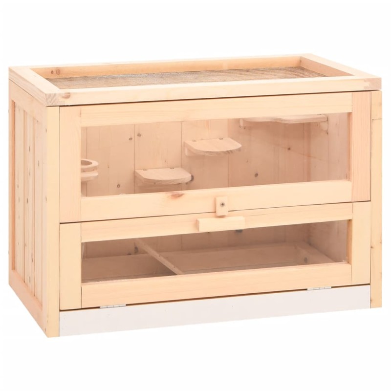 vidaXL Jaula para hámster madera maciza abeto 60x35,5x42 cm vidaXL Jaula para hámster madera maciza abeto 60x35,5x42 cm