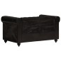 vidaXL Sofá Chesterfield de 2 plazas cuero auténtico negro vidaXL Sofá Chesterfield de 2 plazas cuero auténtico negro