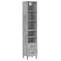 vidaXL Aparador de madera contrachapada gris hormigón 34,5x34x180 cm