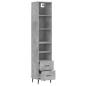 vidaXL Aparador de madera contrachapada gris hormigón 34,5x34x180 cm