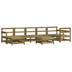 vidaXL Juego de muebles de jardín 8 pzas madera de pino impregnada