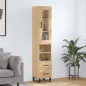 vidaXL Aparador de madera contrachapada roble Sonoma 34,5x34x180 cm vidaXL Aparador de madera contrachapada roble Sonoma 34,5x34x180 cm