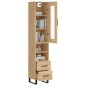 vidaXL Aparador de madera contrachapada roble Sonoma 34,5x34x180 cm vidaXL Aparador de madera contrachapada roble Sonoma 34,5x34x180 cm