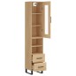 vidaXL Aparador de madera contrachapada roble Sonoma 34,5x34x180 cm vidaXL Aparador de madera contrachapada roble Sonoma 34,5x34x180 cm