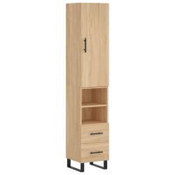 vidaXL Aparador de madera contrachapada roble Sonoma 34,5x34x180 cm