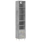 vidaXL Aparador de madera contrachapada gris hormigón 34,5x34x180 cm vidaXL Aparador de madera contrachapada gris hormigón 34,5x34x180 cm