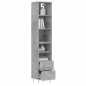 vidaXL Aparador de madera contrachapada gris hormigón 34,5x34x180 cm vidaXL Aparador de madera contrachapada gris hormigón 34,5x34x180 cm
