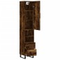 vidaXL Aparador de madera contrachapada roble ahumado 34,5x34x180 cm vidaXL Aparador de madera contrachapada roble ahumado 34,5x34x180 cm