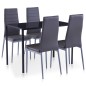vidaXL Conjunto de mesa y sillas de comedor 5 piezas gris vidaXL Conjunto de mesa y sillas de comedor 5 piezas gris
