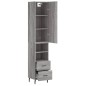 vidaXL Aparador alto madera contrachapada gris Sonoma 34,5x34x180 cm vidaXL Aparador alto madera contrachapada gris Sonoma 34,5x34x180 cm