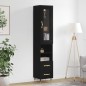 vidaXL Aparador de madera contrachapada negro 34,5x34x180 cm vidaXL Aparador de madera contrachapada negro 34,5x34x180 cm
