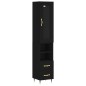 vidaXL Aparador de madera contrachapada negro 34,5x34x180 cm vidaXL Aparador de madera contrachapada negro 34,5x34x180 cm