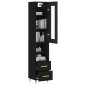 vidaXL Aparador de madera contrachapada negro 34,5x34x180 cm vidaXL Aparador de madera contrachapada negro 34,5x34x180 cm