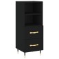 vidaXL Aparador de madera contrachapada negro 34,5x34x180 cm vidaXL Aparador de madera contrachapada negro 34,5x34x180 cm