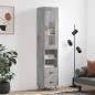 vidaXL Aparador de madera contrachapada gris hormigón 34,5x34x180 cm vidaXL Aparador de madera contrachapada gris hormigón 34,5x34x180 cm