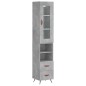 vidaXL Aparador de madera contrachapada gris hormigón 34,5x34x180 cm vidaXL Aparador de madera contrachapada gris hormigón 34,5x34x180 cm