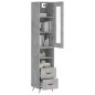 vidaXL Aparador de madera contrachapada gris hormigón 34,5x34x180 cm vidaXL Aparador de madera contrachapada gris hormigón 34,5x34x180 cm