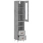 vidaXL Aparador de madera contrachapada gris hormigón 34,5x34x180 cm vidaXL Aparador de madera contrachapada gris hormigón 34,5x34x180 cm