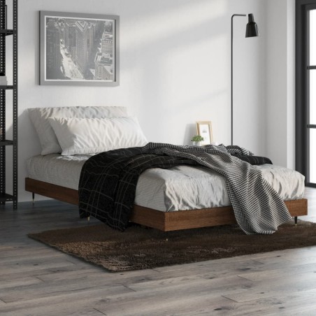 vidaXL Estructura de cama madera contrachapada roble marrón 90x200 cm