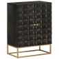 vidaXL Aparador de hierro y madera maciza de mango negro 55x34x75 cm vidaXL Aparador de hierro y madera maciza de mango negro 55x34x75 cm