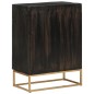 vidaXL Aparador de hierro y madera maciza de mango negro 55x34x75 cm vidaXL Aparador de hierro y madera maciza de mango negro 55x34x75 cm