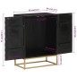 vidaXL Aparador de hierro y madera maciza de mango negro 55x34x75 cm vidaXL Aparador de hierro y madera maciza de mango negro 55x34x75 cm
