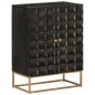 vidaXL Aparador de hierro y madera maciza de mango negro 55x34x75 cm vidaXL Aparador de hierro y madera maciza de mango negro 55x34x75 cm