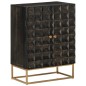 vidaXL Aparador de hierro y madera maciza de mango negro 55x34x75 cm vidaXL Aparador de hierro y madera maciza de mango negro 55x34x75 cm