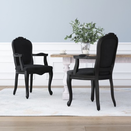 vidaXL Sillas de comedor 2 uds terciopelo negro 62x59,5x100,5 cm