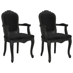 vidaXL Sillas de comedor 2 uds terciopelo negro 62x59,5x100,5 cm