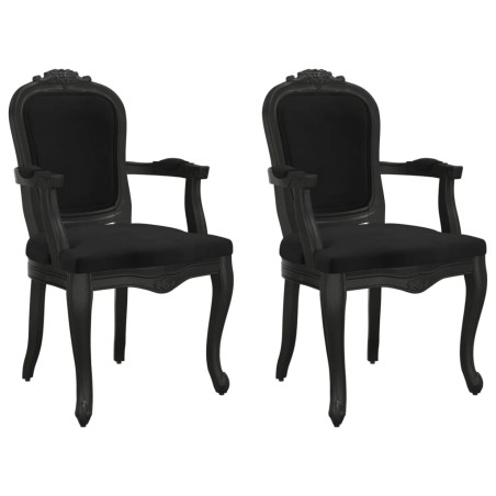 vidaXL Sillas de comedor 2 uds terciopelo negro 62x59,5x100,5 cm