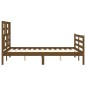 vidaXL Estructura de cama matrimonio con cabecero madera marrón miel vidaXL Estructura de cama matrimonio con cabecero madera marrón miel