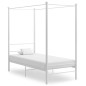 vidaXL Estructura de cama con dosel metal blanco 100x200 cm vidaXL Estructura de cama con dosel metal blanco 100x200 cm
