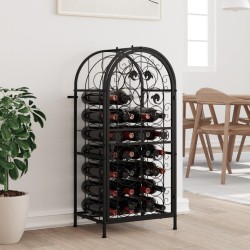 vidaXL Botellero para 33 botellas hierro forjado negro 45x36x100 cm