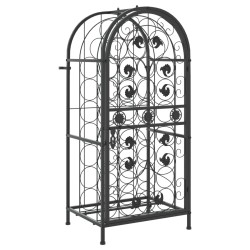 vidaXL Botellero para 33 botellas hierro forjado negro 45x36x100 cm