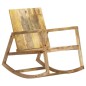 vidaXL Silla mecedora de cuero auténtico y madera mango maciza marrón vidaXL Silla mecedora de cuero auténtico y madera mango maciza marrón