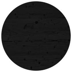 vidaXL Tablero de mesa redondo madera maciza de pino negro Ø80x3 cm