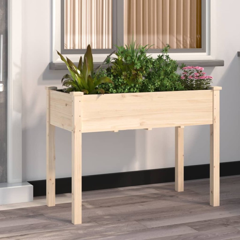 vidaXL Jardinera con forro interior madera maciza abeto 118x59x76 cm vidaXL Jardinera con forro interior madera maciza abeto 118x59x76 cm