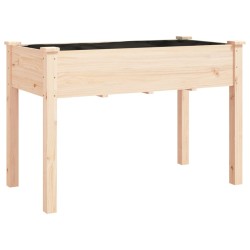 vidaXL Jardinera con forro interior madera maciza abeto 118x59x76 cm